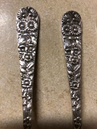 Vintage Tiffany & Co Spoons Silver Plated Floral Reposse 2