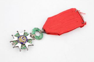 Vintage Ww1 Era French Legion Of Honour Medal W/ Ribbon,  Enamel