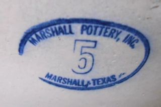 Vintage Marshall Pottery 5 Gallon Double Ring Stamped Heirloom Texas 3