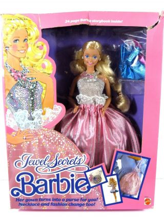 Nib Barbie Doll 1986 Jewel Secrets Vintage