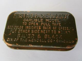 Vintage Wwii Carlisle United States Military First Aid Cannister Field Packet