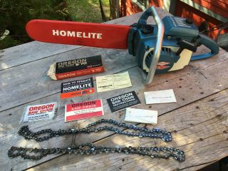 Homelite Xl - 12 Chainsaw Vintage Textron Baby Blue 16 " With Paperwork