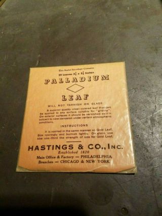 Vintage PALLADIUM LEAF,  Hastings & Co,  3 Envelopes,  25 Leaves,  1 Unsealed 4