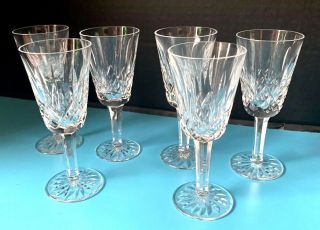Waterford Irish Crystal Lismore Sherry 6 vintage stemmed glasses 51/4 