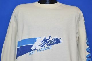 Vintage 70s Ski Hawaii Skiing Tourist Winter Long Sleeve Crazy Shirts T - Shirt L
