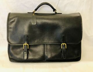 Coach Black Leather Briefcase Messenger Bag - Vintage -