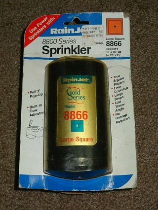 Rare Nos Gold Series Vintage Rain Jet Sprinkler 8866 Large Square 25 