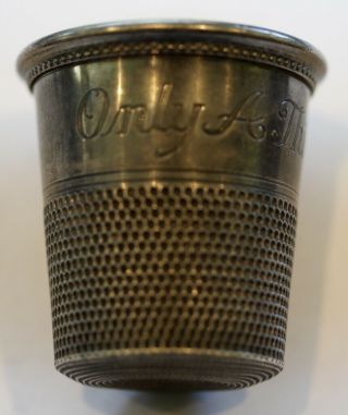 Sterling Silver Vintage " Only A Thimble Full“ Shot Jigger 42 Grams
