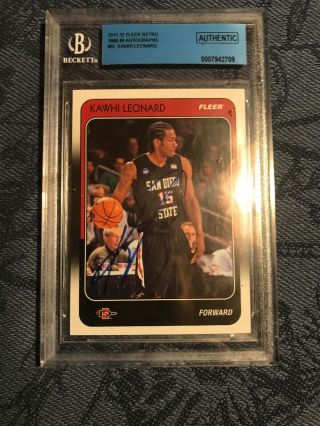 2011 - 2012 Kawhi Leonard Fleer Retro Rc Auto Rare Sp