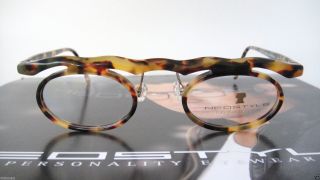 Neostyle 48 - 21 Forum Lunettes Eyeglass Frames VTG Mens Tortoise round Nerd Geek 3