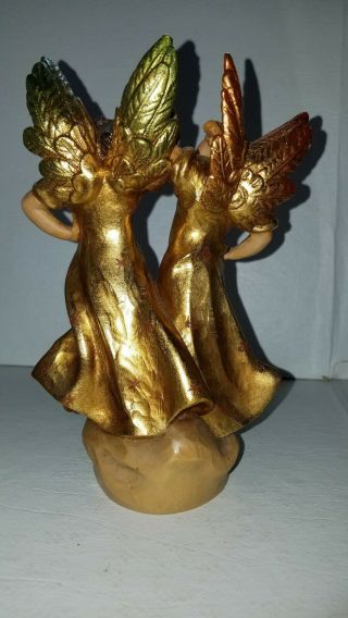 Vintage Rare Artist Proof Anri Italy Gold Leaf Dancing Angels Wood Carving 10