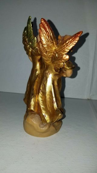 Vintage Rare Artist Proof Anri Italy Gold Leaf Dancing Angels Wood Carving 5