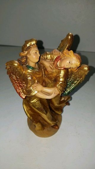 Vintage Rare Artist Proof Anri Italy Gold Leaf Dancing Angels Wood Carving P 2 10