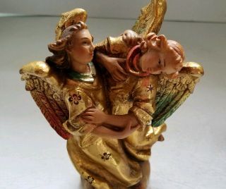 Vintage Rare Artist Proof Anri Italy Gold Leaf Dancing Angels Wood Carving P 2 2