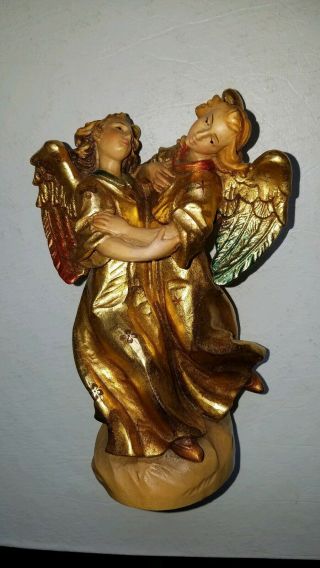 Vintage Rare Artist Proof Anri Italy Gold Leaf Dancing Angels Wood Carving P 2 7
