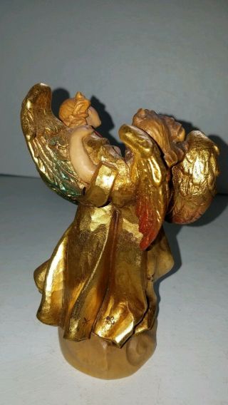 Vintage Rare Artist Proof Anri Italy Gold Leaf Dancing Angels Wood Carving P 2 9