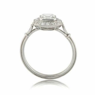 2.  40Ct Asscher Diamond Vintage Art Deco Halo Engagement Ring 14K White Gold Over 3