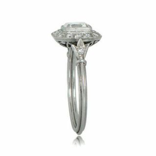 2.  40Ct Asscher Diamond Vintage Art Deco Halo Engagement Ring 14K White Gold Over 4