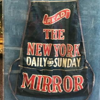 Vintage York Daily News Newspaper Canvas News Boy Apron Framed