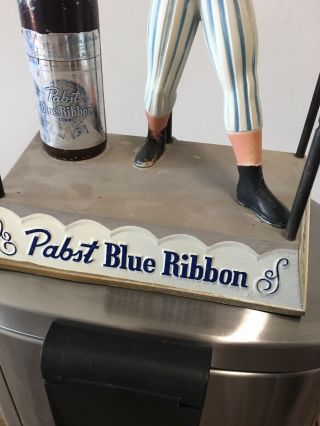 Pabst Blue Ribbon Pbr Beer Lamp Shade Bar Light 1950’s Vintage Boxer.  Very Rare 7