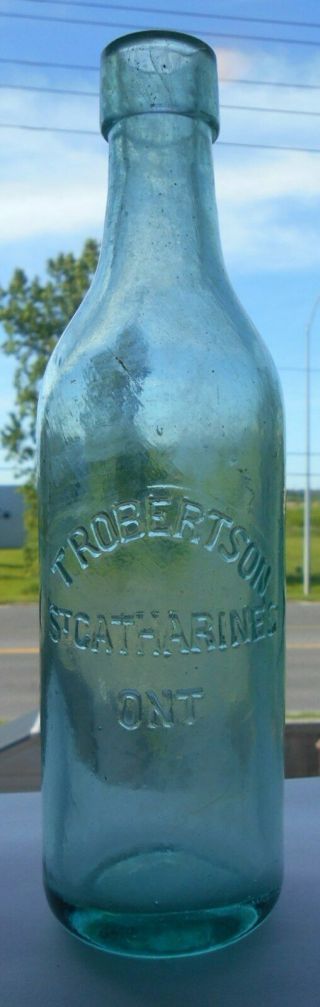 Exceedingly Rare - T.  Robertson,  St.  Catharines,  Ontario Canada Blob Pint Soda