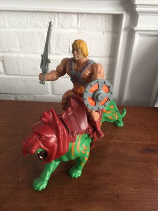 He - Man And Battlecat Vintage Motu Masters Of The Universe 1981