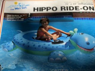 Inflatable Intex 1988 Vintage Large Hippo Ride On Pool Toy 70x45