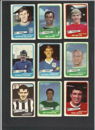 54 RARE A&BC GUM FOOTBALLERS CARDS 196OS VINTAGE PURPLE SCOTTISH ETC 3