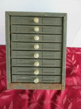 Vintage Steel 8 Drawer Small Parts Cabinet Tool Chest 8 1/2 ”x 6 1/2”x 6 1/2” 2