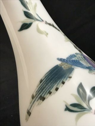 Vintage Chinese Liling Hand Painted Porcelain Vase Underglazed Flower Bird 10.  7” 5