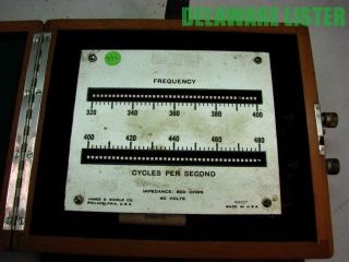Vintage Frequency Indicator Meter Electrical Tester By James G.  Biddle Co.