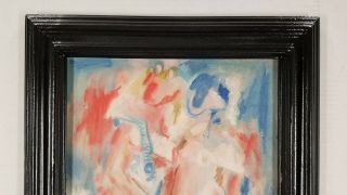 Vintage Mid Century American NY Expressionist Oil Painting Nude Abstract Figures 4