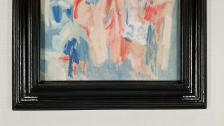 Vintage Mid Century American NY Expressionist Oil Painting Nude Abstract Figures 6