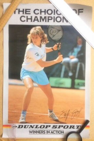 Steffi Graf Vintage " The Choice Of Champions " Dunlop Promo Poster (sp)