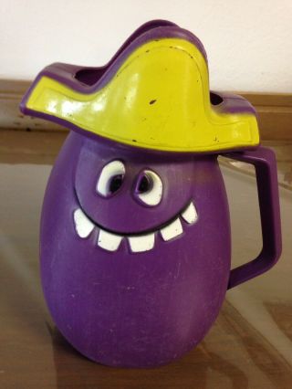 Vintage 1960s Pillsbury Kool - Aid Kool Aid Funny Face Goofy Grape Pitcher