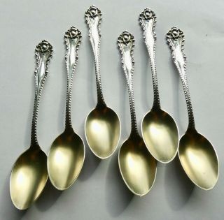 Dominick & Haff Sterling Silver Set Of 6 Demitasse Spoons 1892 Mazarin Pattern