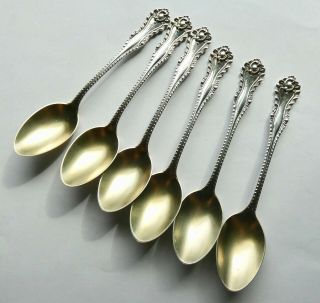 Dominick & Haff Sterling Silver Set of 6 Demitasse Spoons 1892 Mazarin Pattern 5