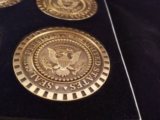 RARE Seal of the President of the United States Brass Coaster 4 Piece Gift set 4