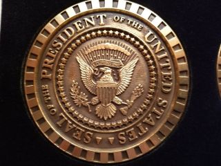 RARE Seal of the President of the United States Brass Coaster 4 Piece Gift set 6