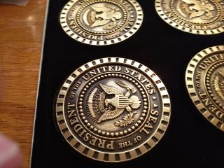 RARE Seal of the President of the United States Brass Coaster 4 Piece Gift set 7