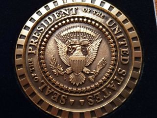 RARE Seal of the President of the United States Brass Coaster 4 Piece Gift set 9