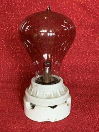 Antique Vintage National GE Mazda Tipped Light Bulb Edison 2