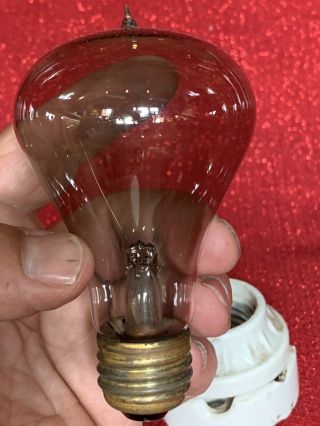 Antique Vintage National GE Mazda Tipped Light Bulb Edison 4
