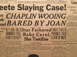 1944 December 21 Newspaper: LA Examiner: WW II Battle of the Bulge,  Chaplin 2