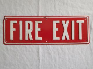 Vintage Fire Exit Sign Metal Enamel Ceramic Porcelain ?