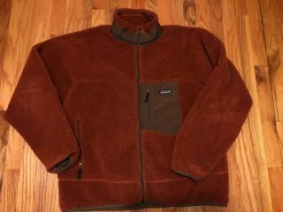 Vintage Patagonia Men’s Xl Burnt Orange Retro - X Fleece Jacket Deep Pile Rare