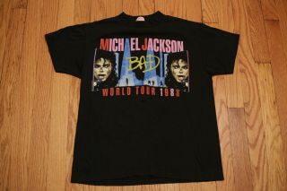 Vintage Michael Jackson T Shirt 1988 Tour Concert Album Bad Thriller 80s Medium