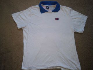 Vintage 80 ' s Nike John Mcenroe Blue checkered Tag polo tennis T shirt XL L Rare 2