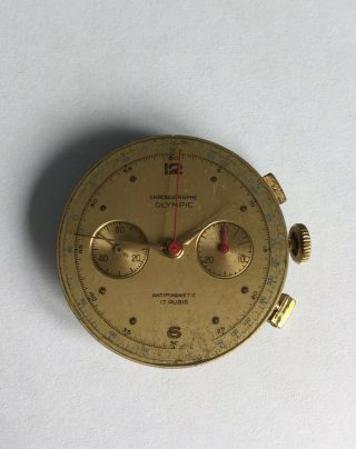 Vintage Olympic Mechanical Chronograph Movement Landeron 50 Spares Or Repairs