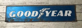 Vintage Sign Goodyear Tires Double Side Metal